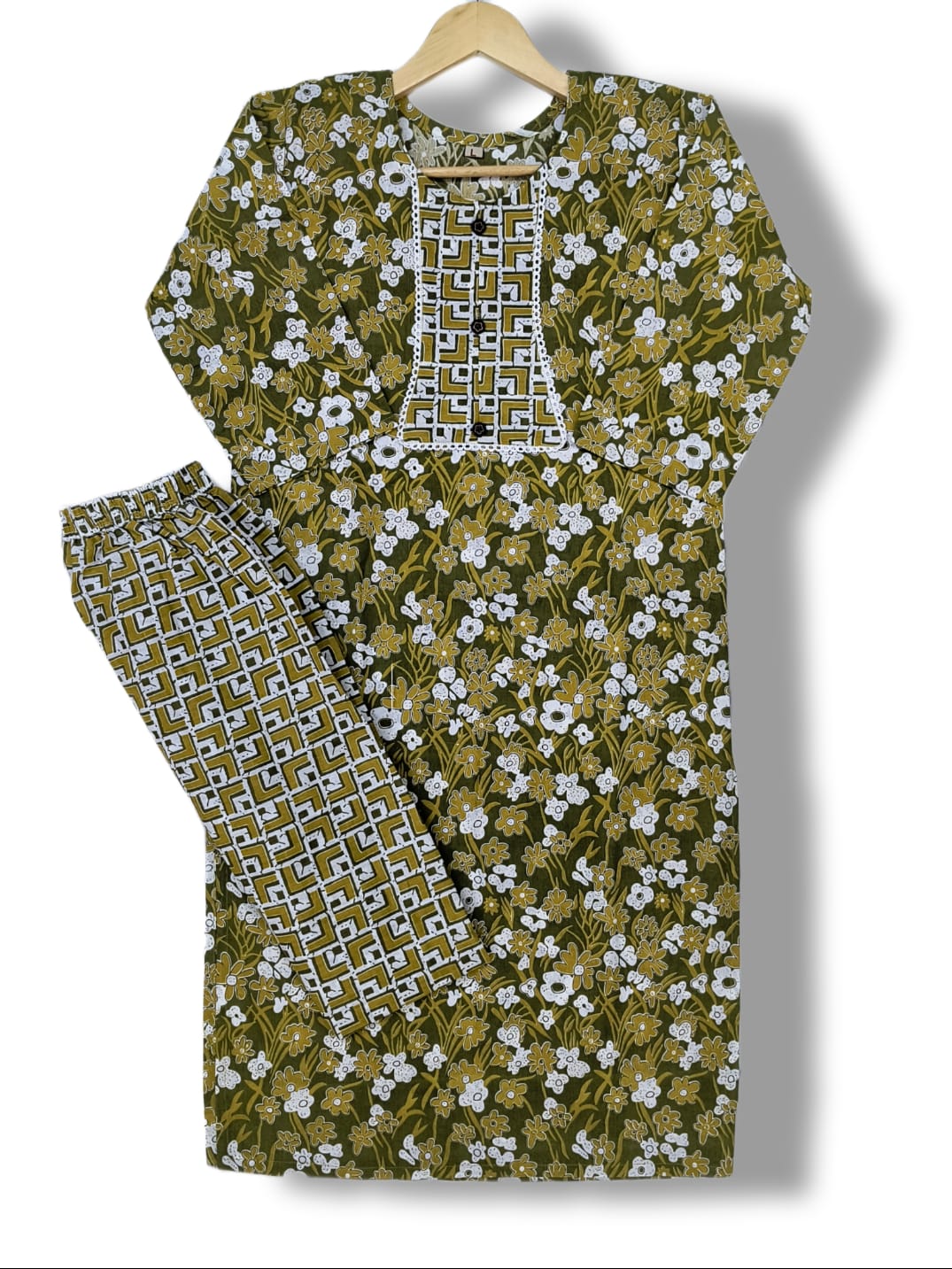 PRINTED COTTON KURTI PANT SET