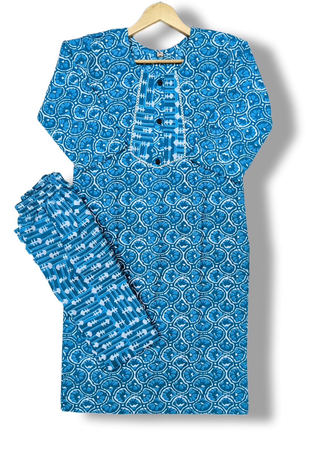 PRINTED COTTON KURTI PANT SET