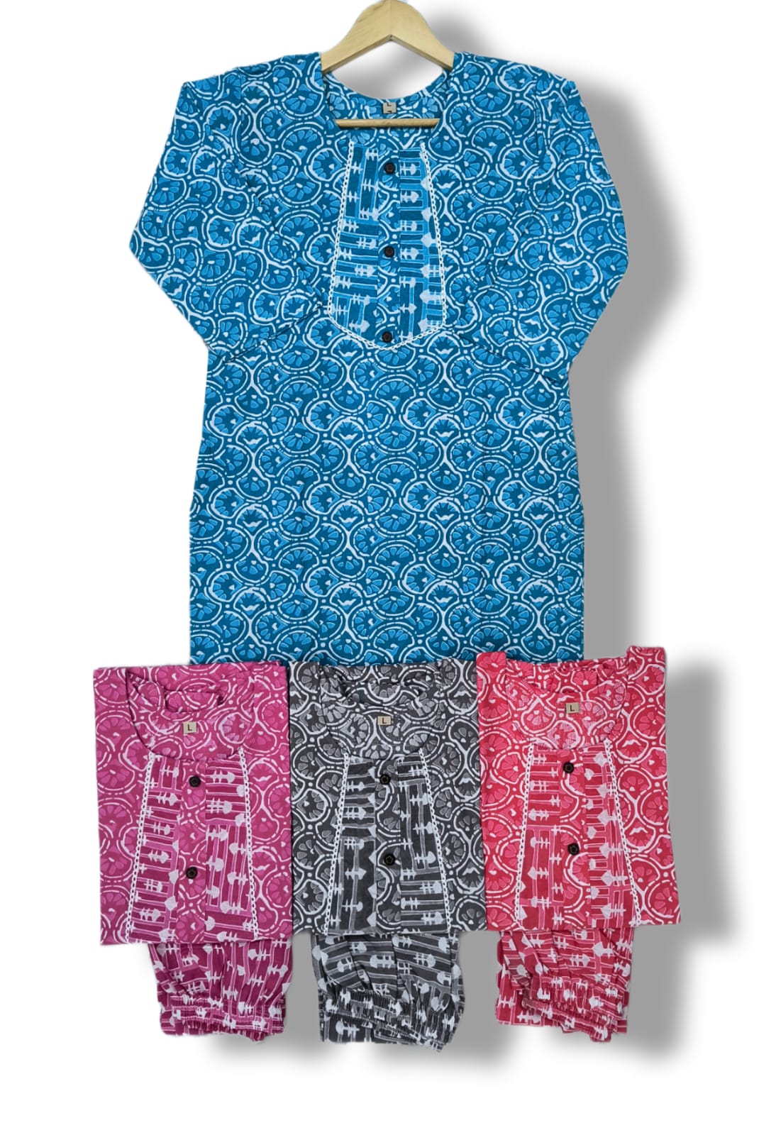 PRINTED COTTON KURTI PANT SET