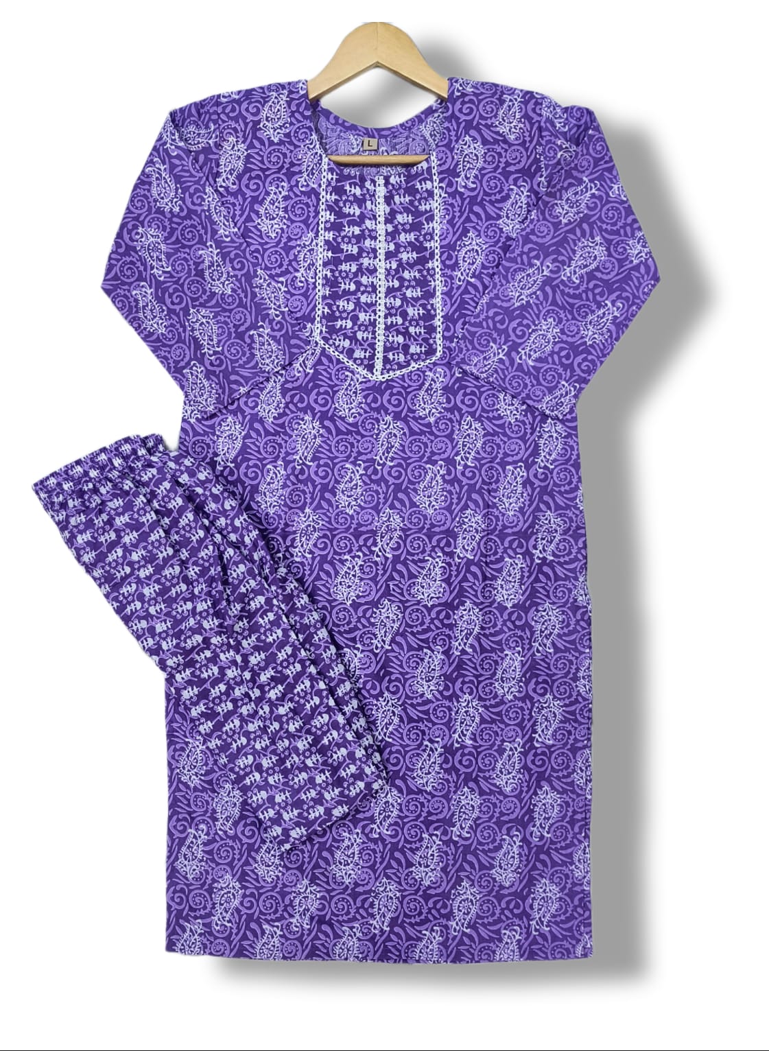 PRINTED COTTON KURTI PANT SET