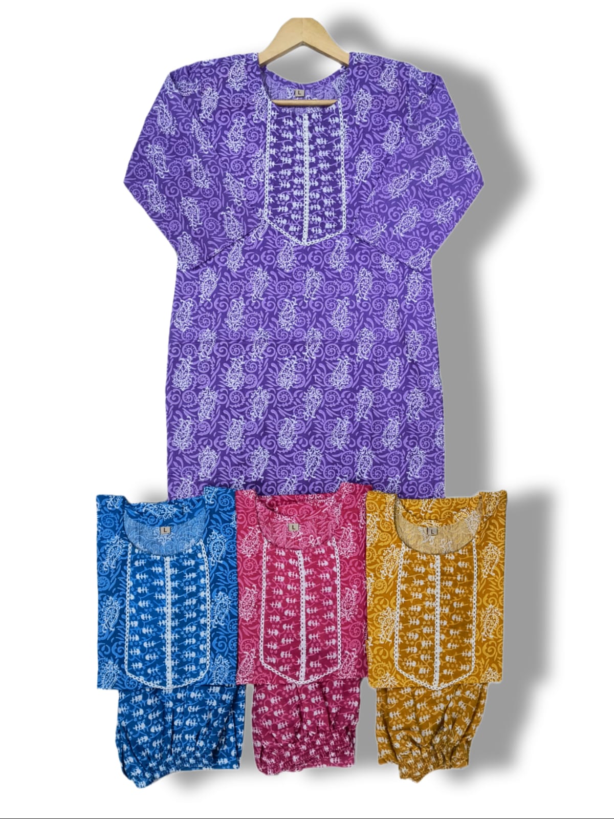 PRINTED COTTON KURTI PANT SET