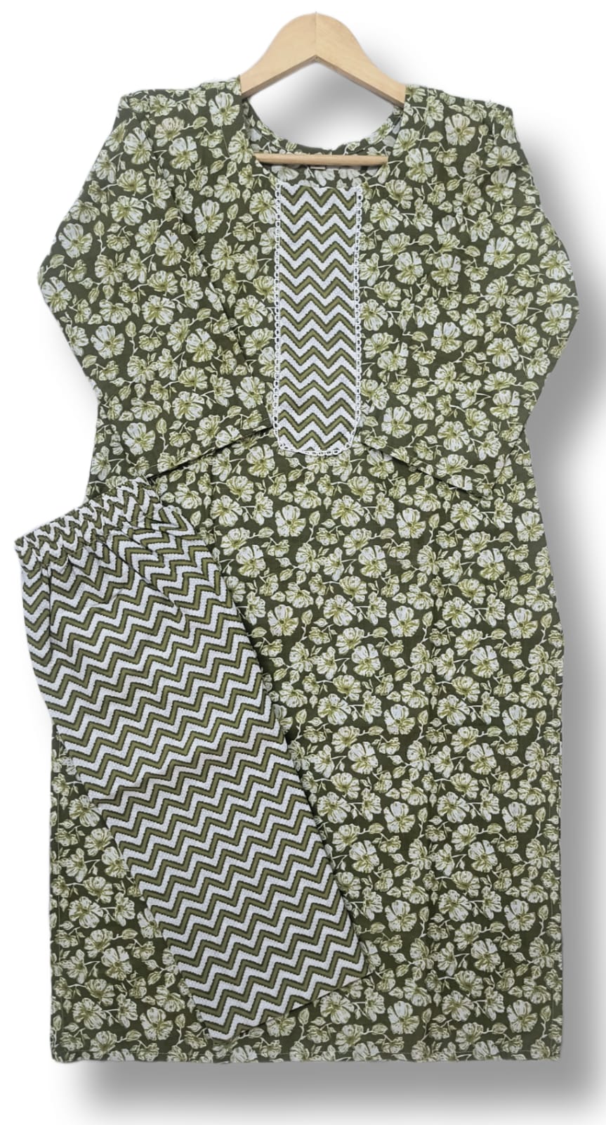 PRINTED COTTON KURTI PANT SET