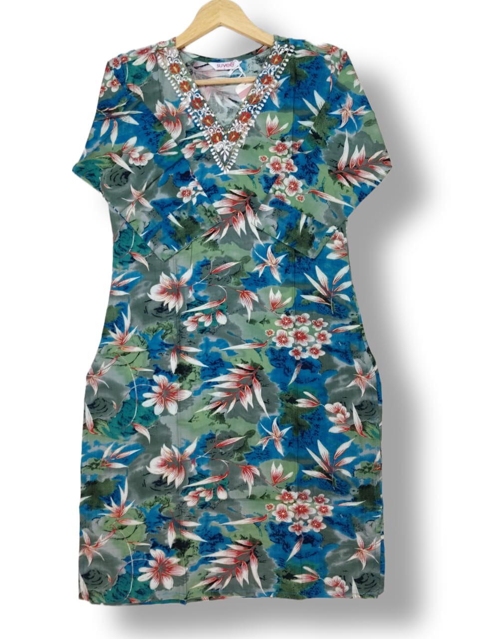 PRINTED RAYON & MODAL SILK KURTI