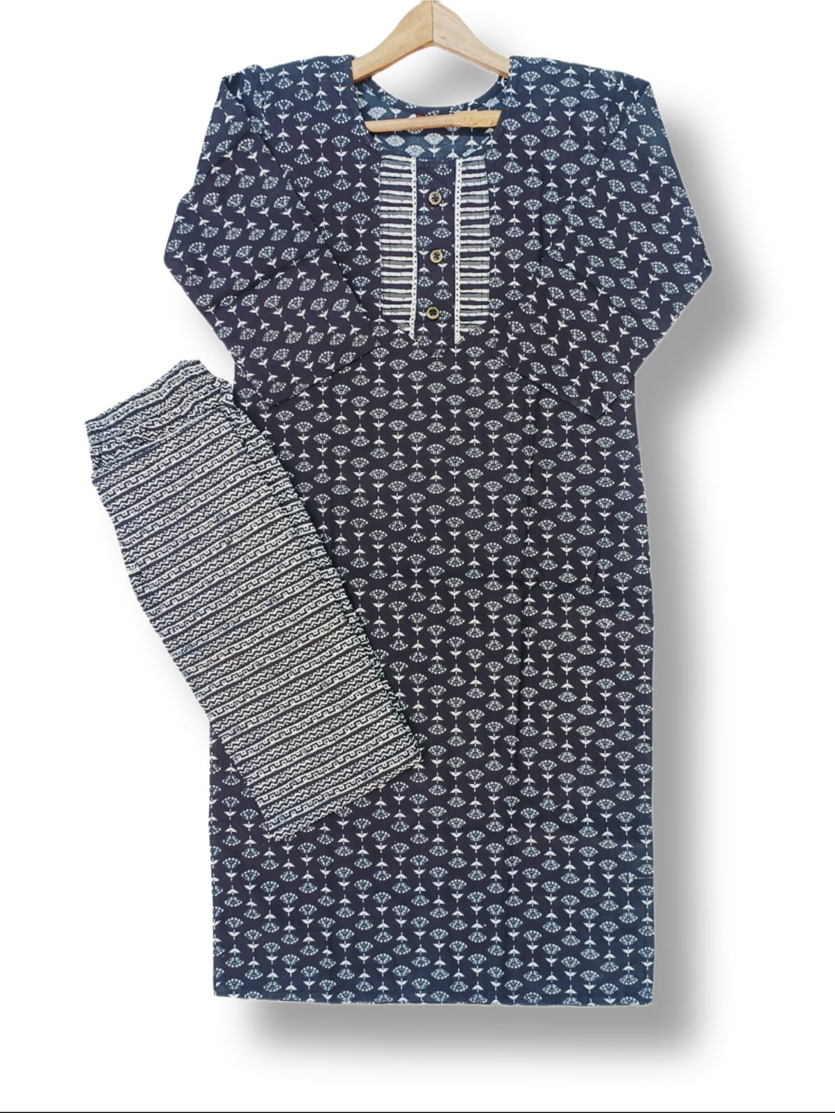 PRINTED COTTON KURTI PANT SET WITH POCKET