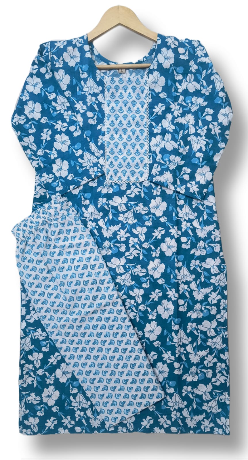 PRINTED COTTON KURTI PANT SET
