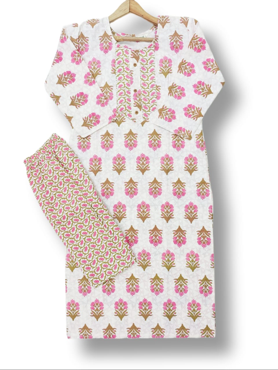 PRINTED COTTON KURTI PANT SET
