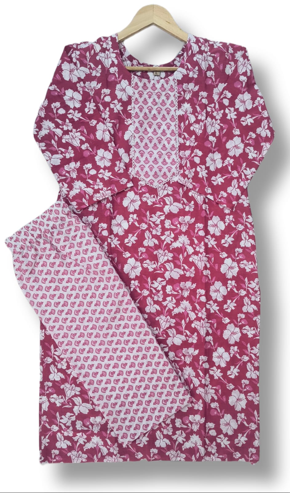 PRINTED COTTON KURTI PANT SET