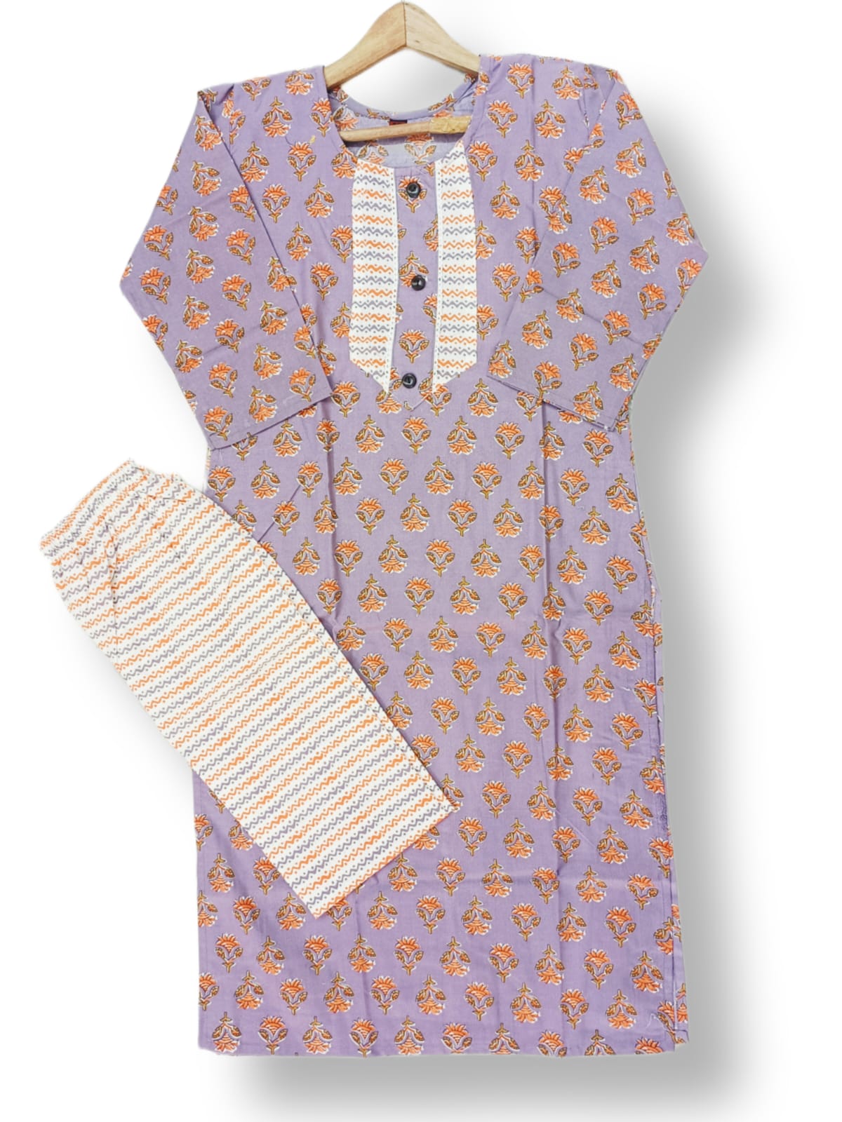 PRINTED COTTON KURTI PANT SET WITH POCKET