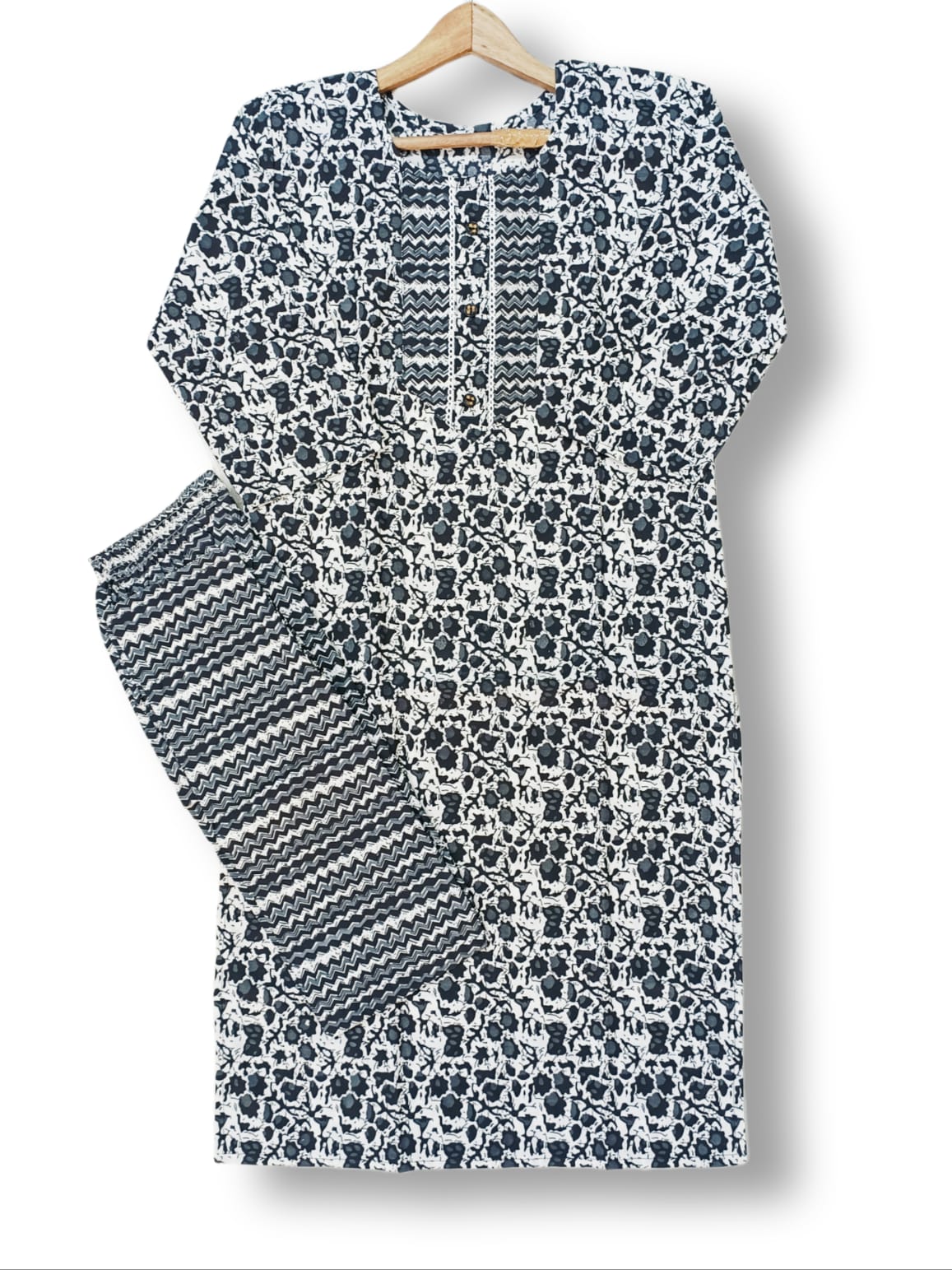 PRINTED COTTON KURTI PANT SET WITH POCKET