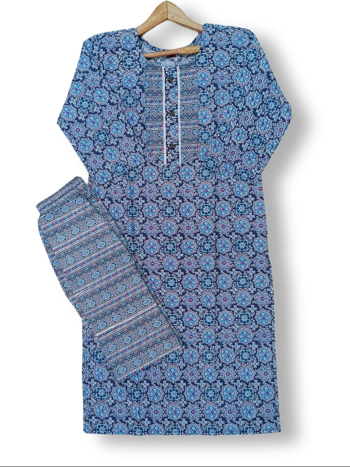 PRINTED COTTON KURTI PANT SET WITH POCKET