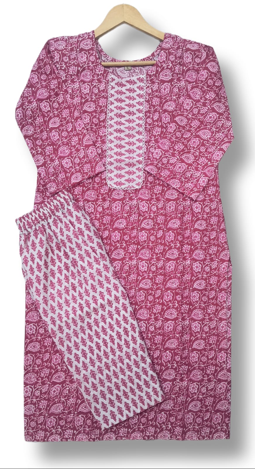 PRINTED COTTON KURTI PANT SET