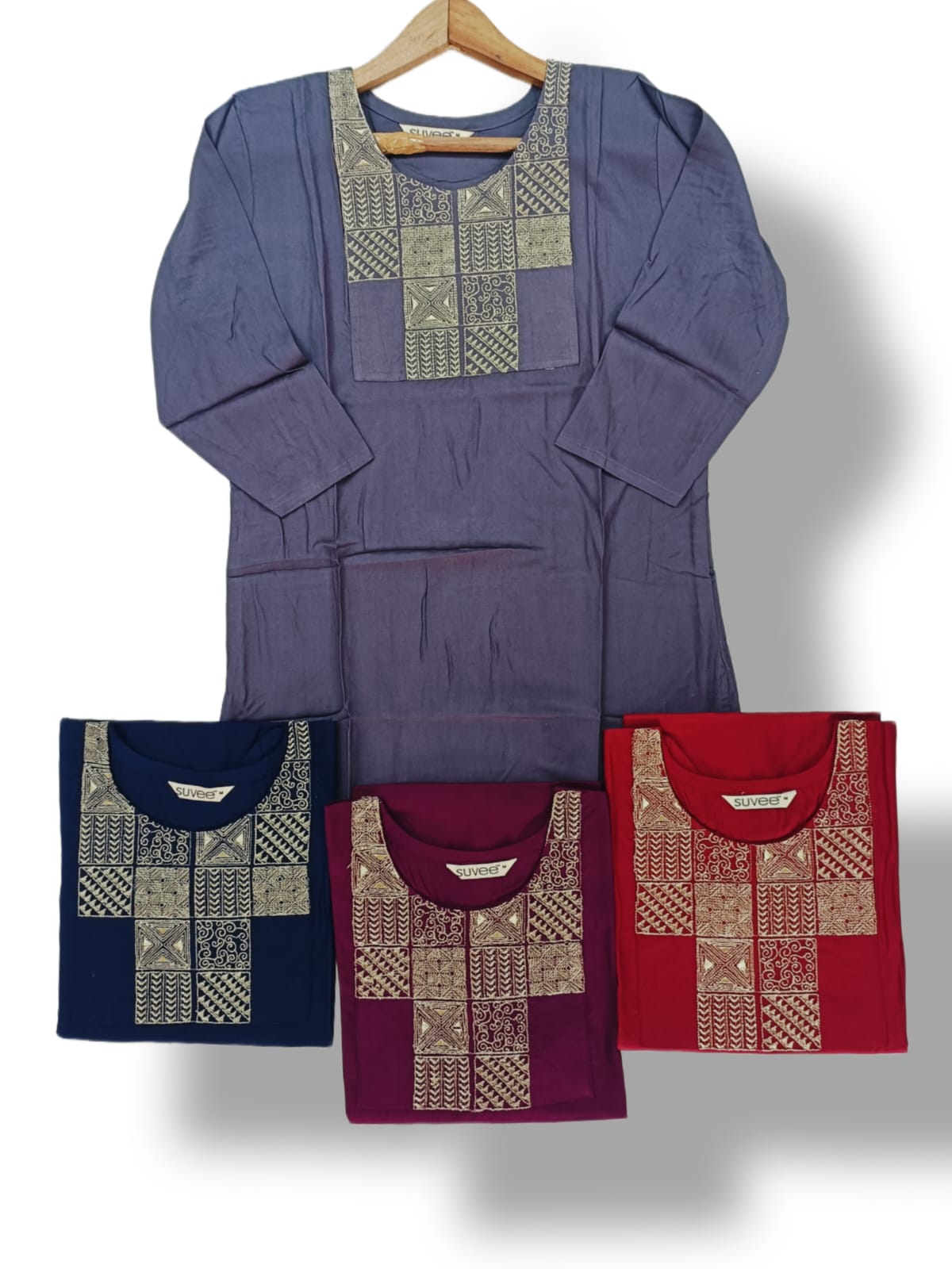 RAYON EMBROIDERY SHORT KURTI