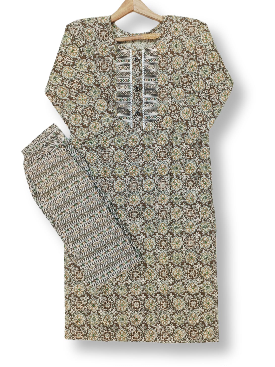 PRINTED COTTON KURTI PANT SET WITH POCKET