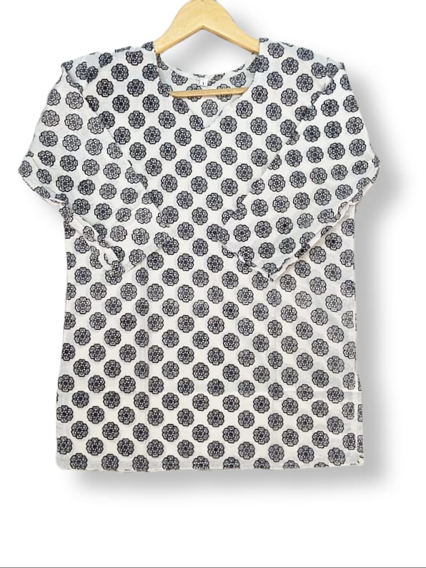 PRINTED COTTON SHORT KURTI