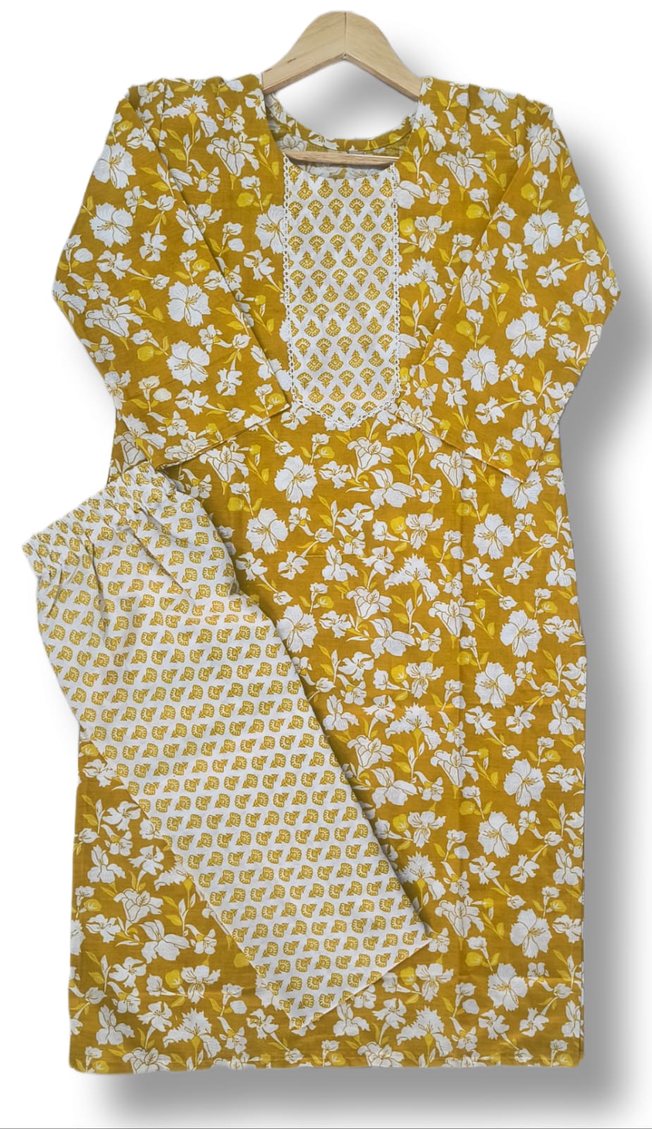 PRINTED COTTON KURTI PANT SET