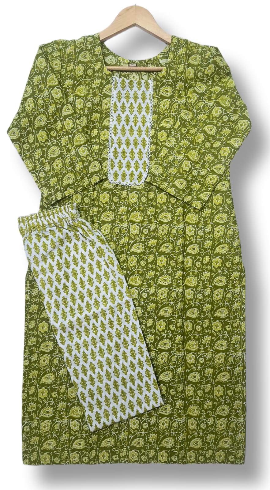 PRINTED COTTON KURTI PANT SET