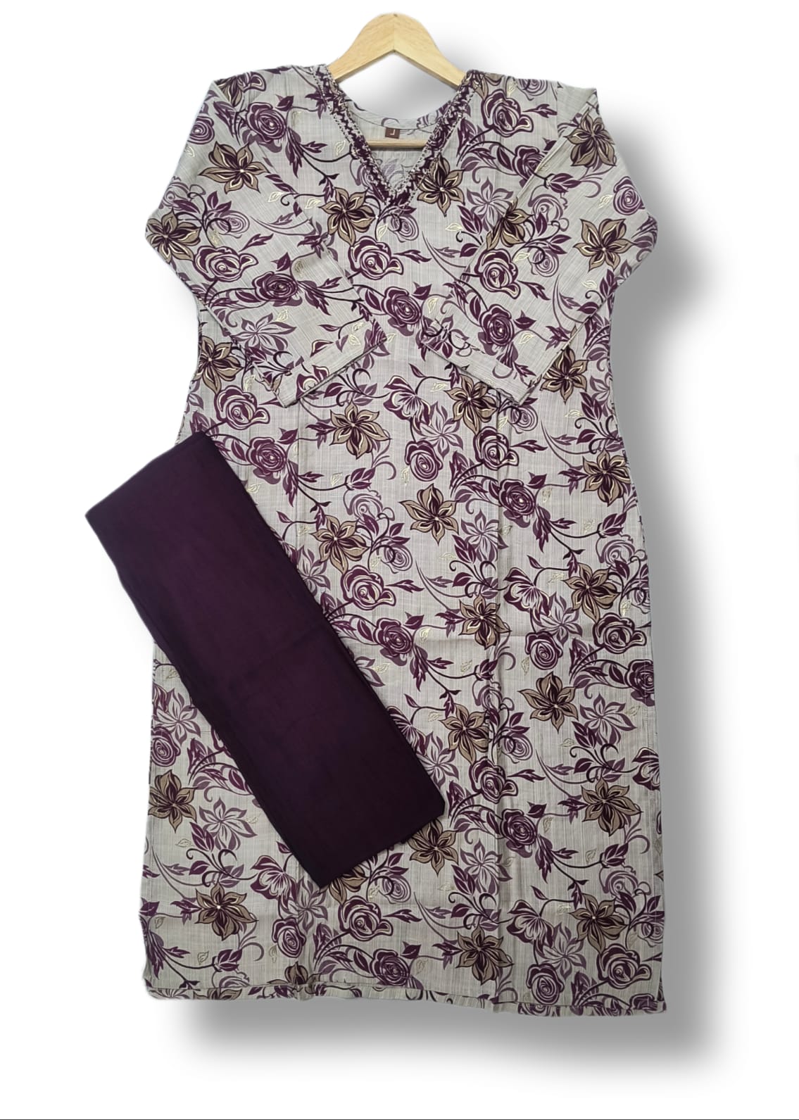 VATICAN SILK HANDWORK KURTI PANT SET