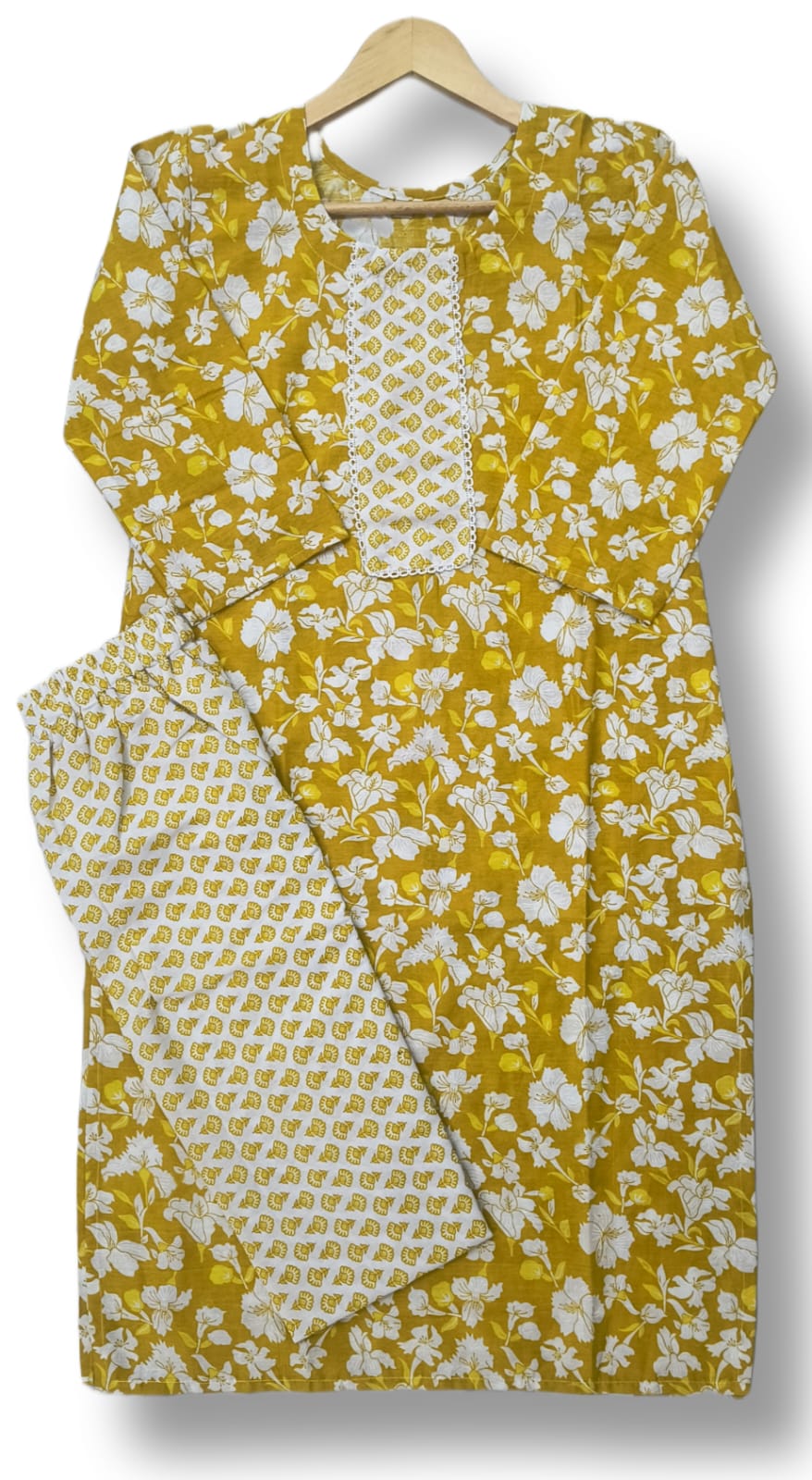 PRINTED COTTON KURTI PANT SET