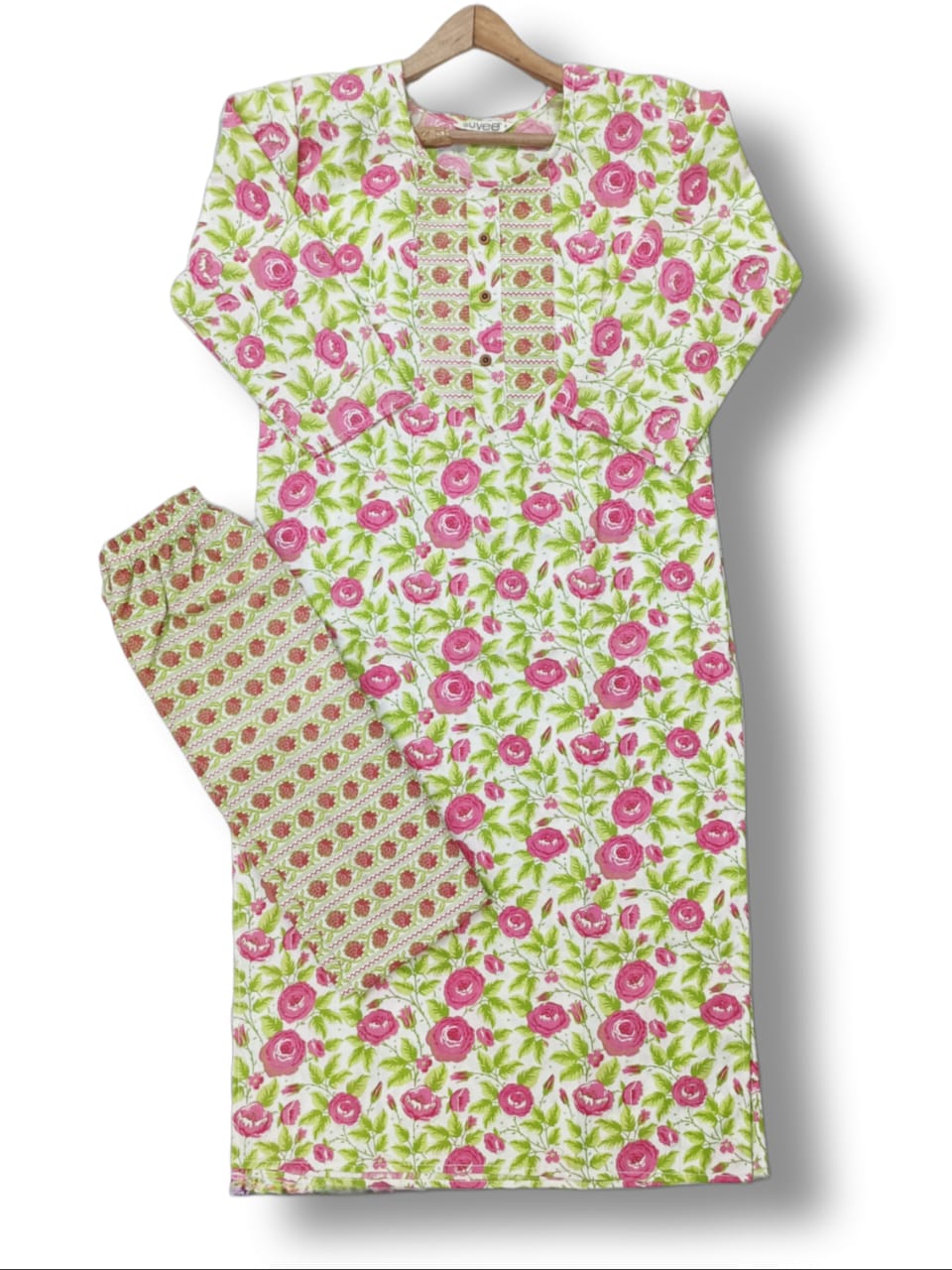 PRINTED COTTON KURTI PANT SET