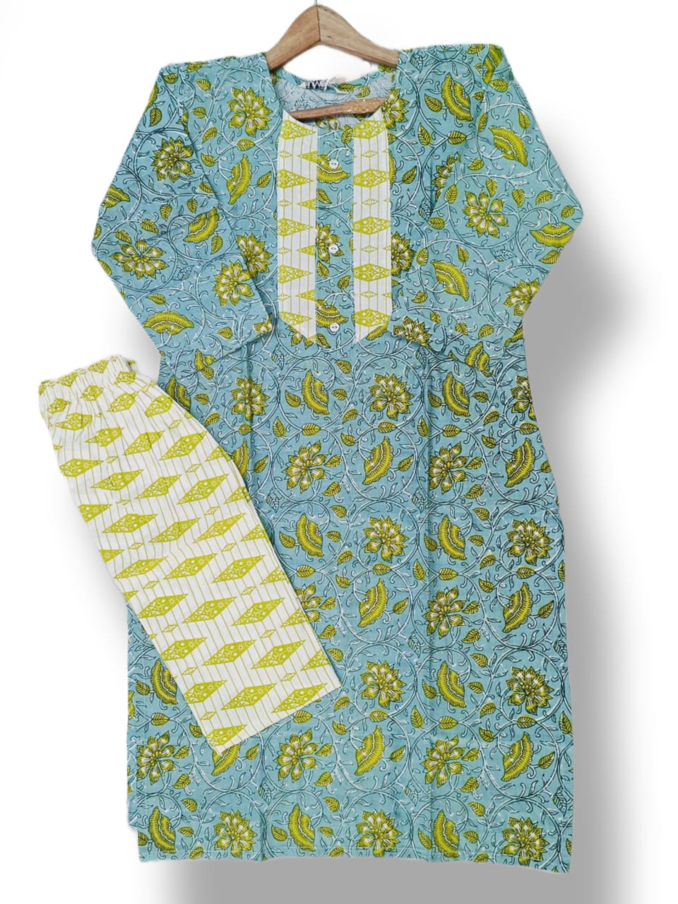PRINTED COTTON KURTI PANT SET