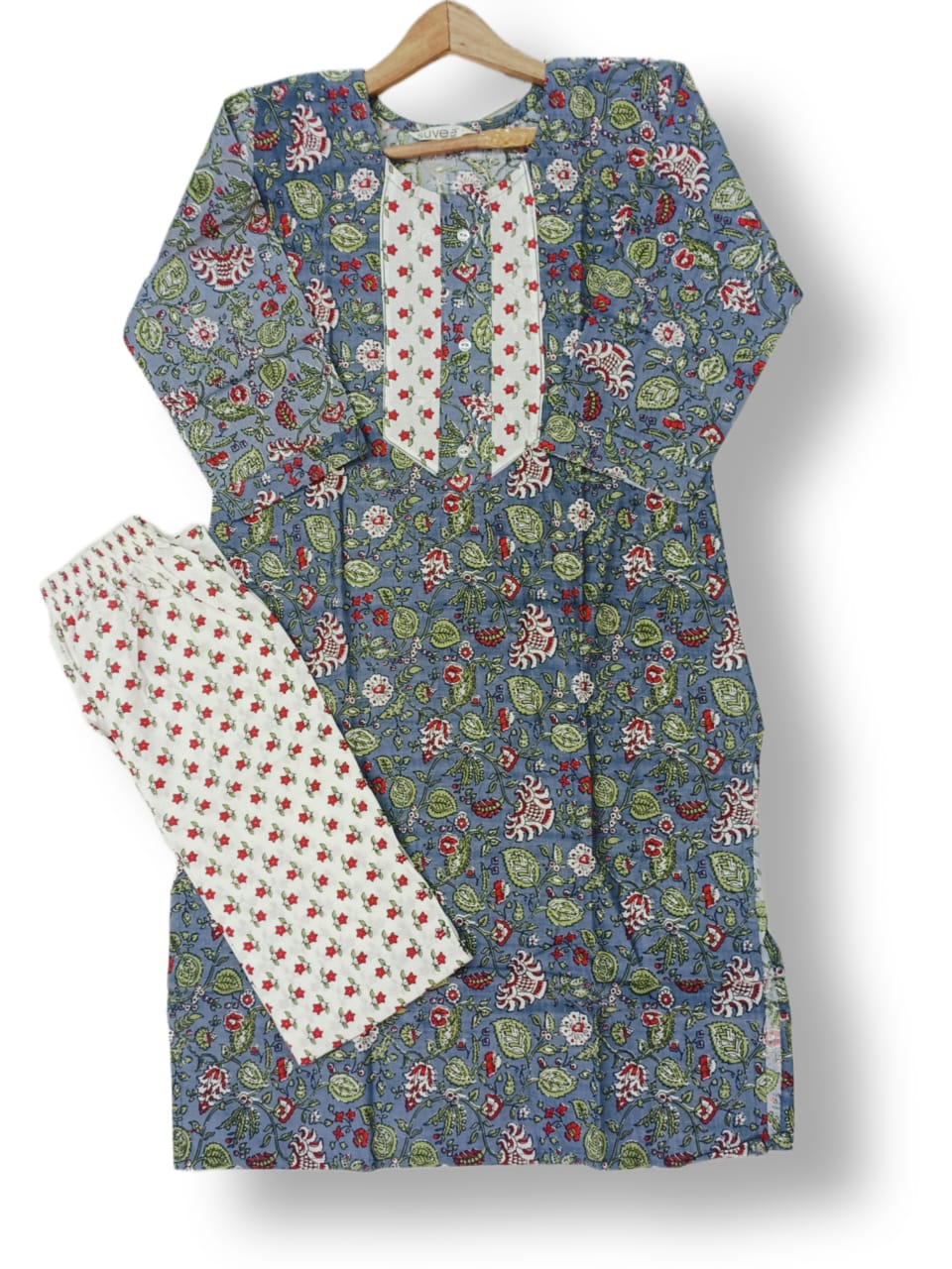 PRINTED COTTON KURTI PANT SET