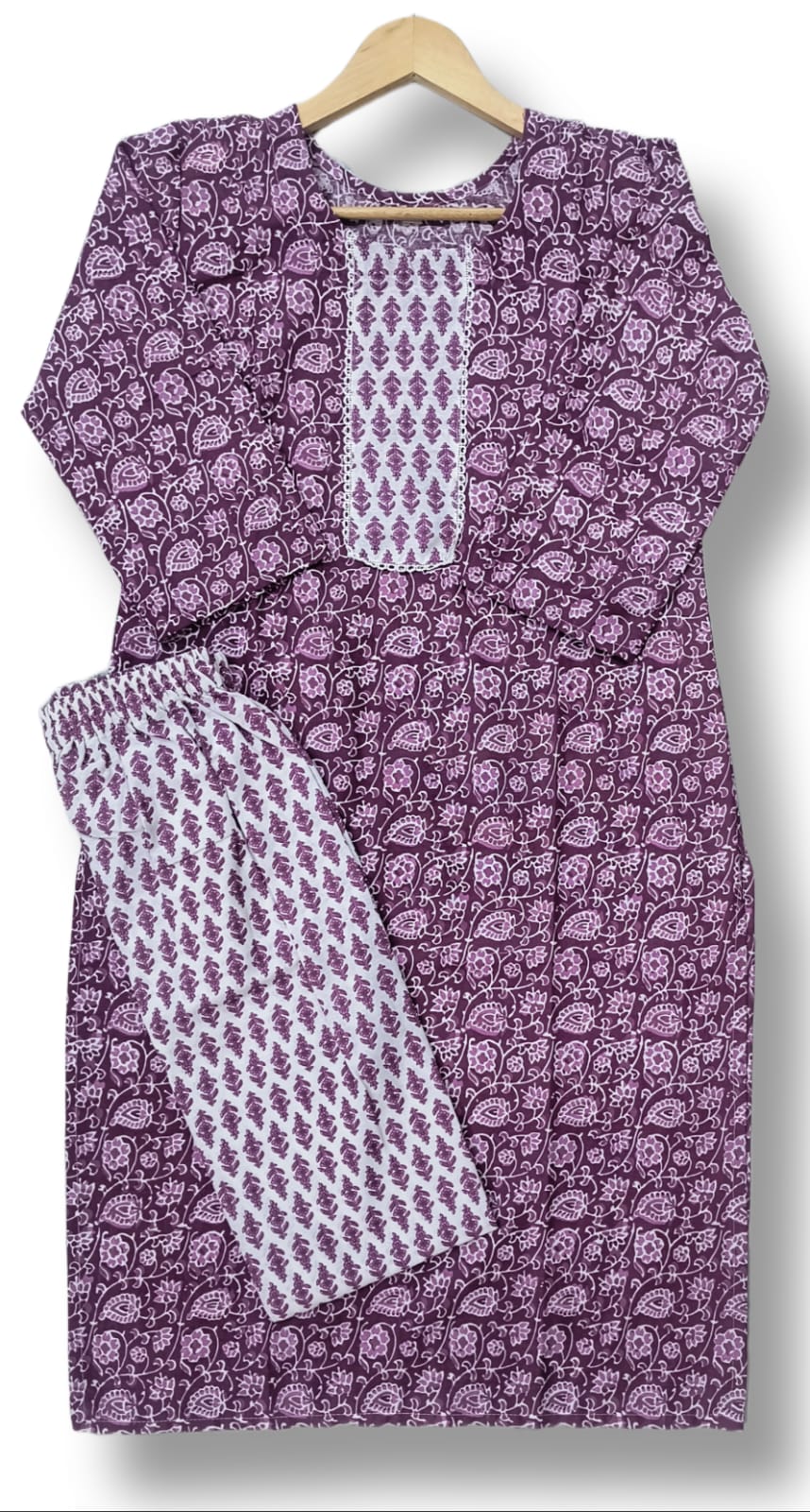 PRINTED COTTON KURTI PANT SET