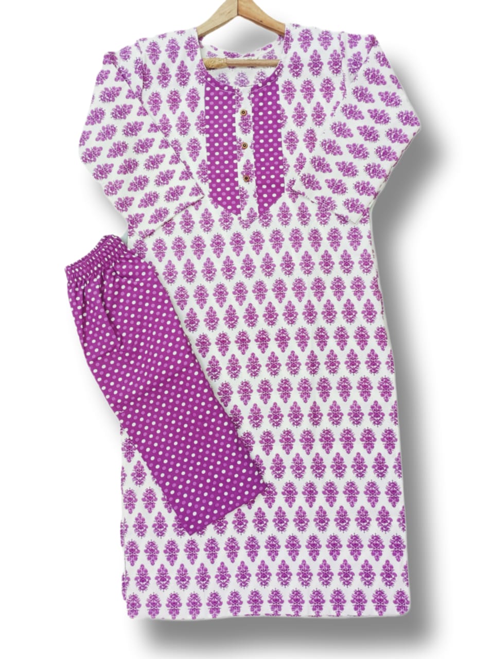 PRINTED COTTON KURTI PANT SET