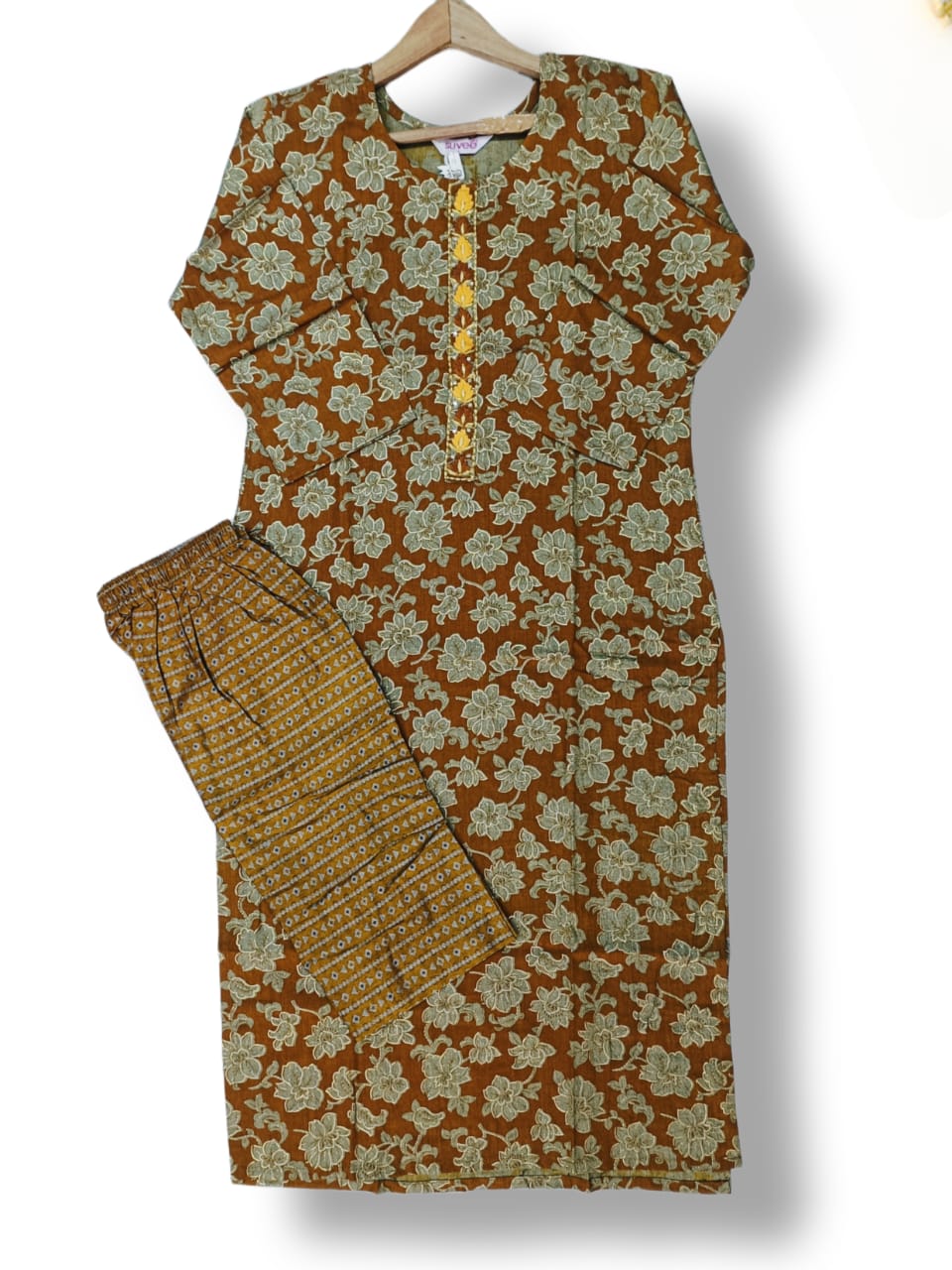 RAYON KURTI PANT SET WITH POCKET