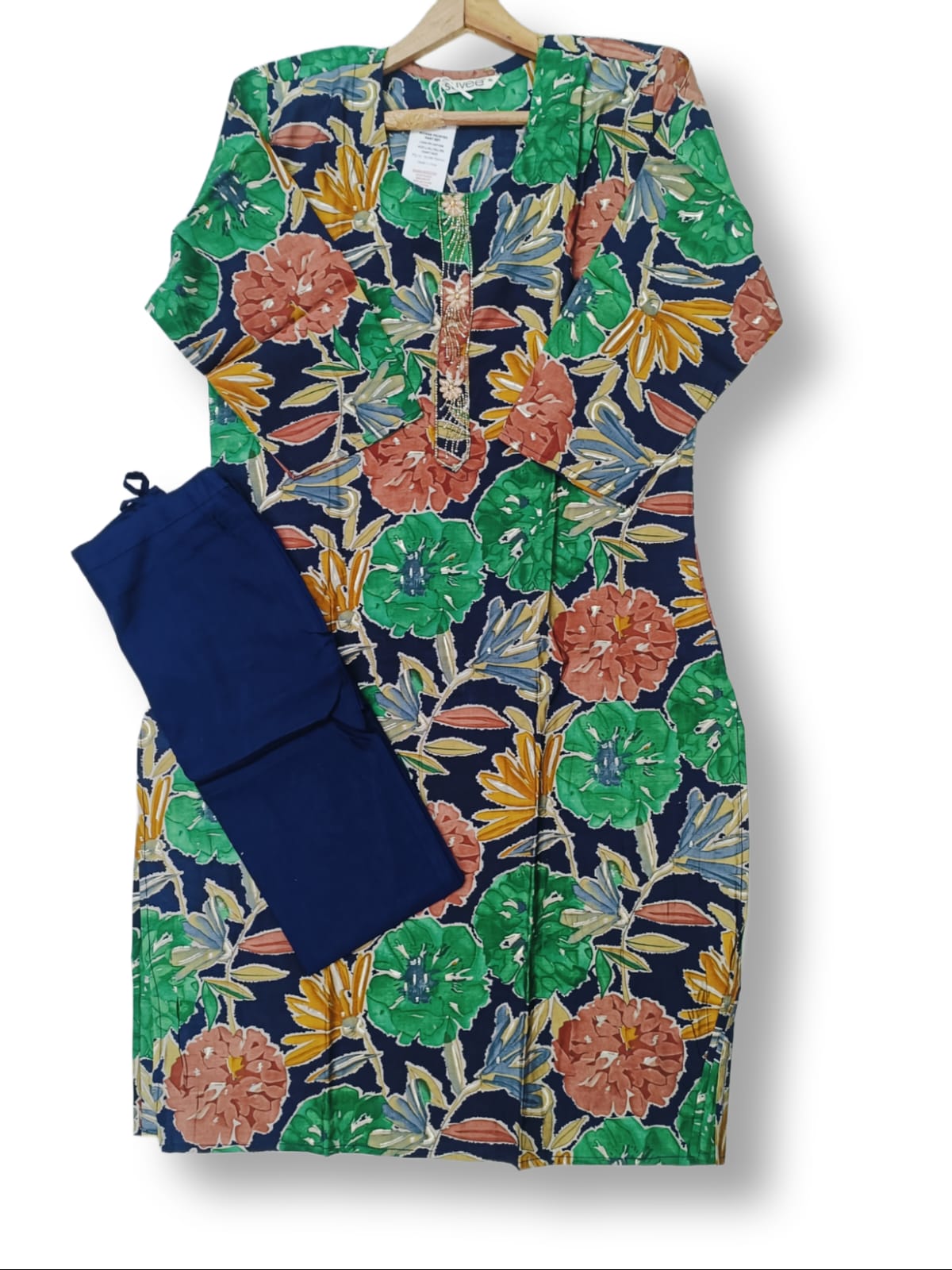 PRINTED MODAL SILK KURTI PANT SET