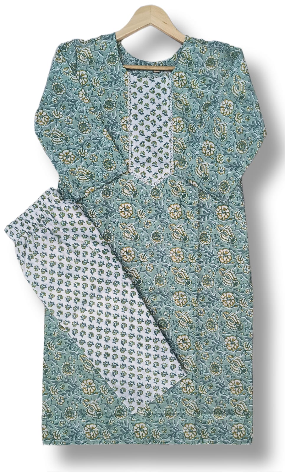 PRINTED COTTON KURTI PANT SET