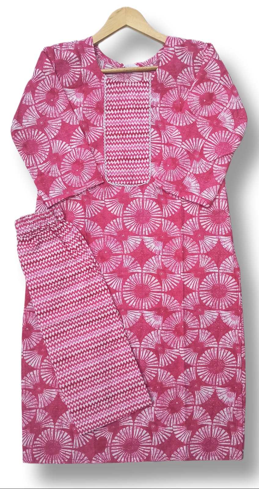 PRINTED COTTON KURTI PANT SET