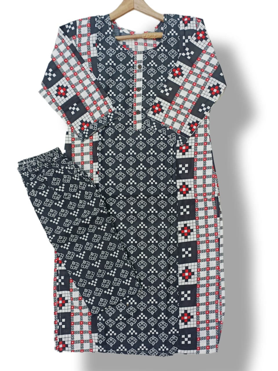PRINTED COTTON KURTI PANT SET