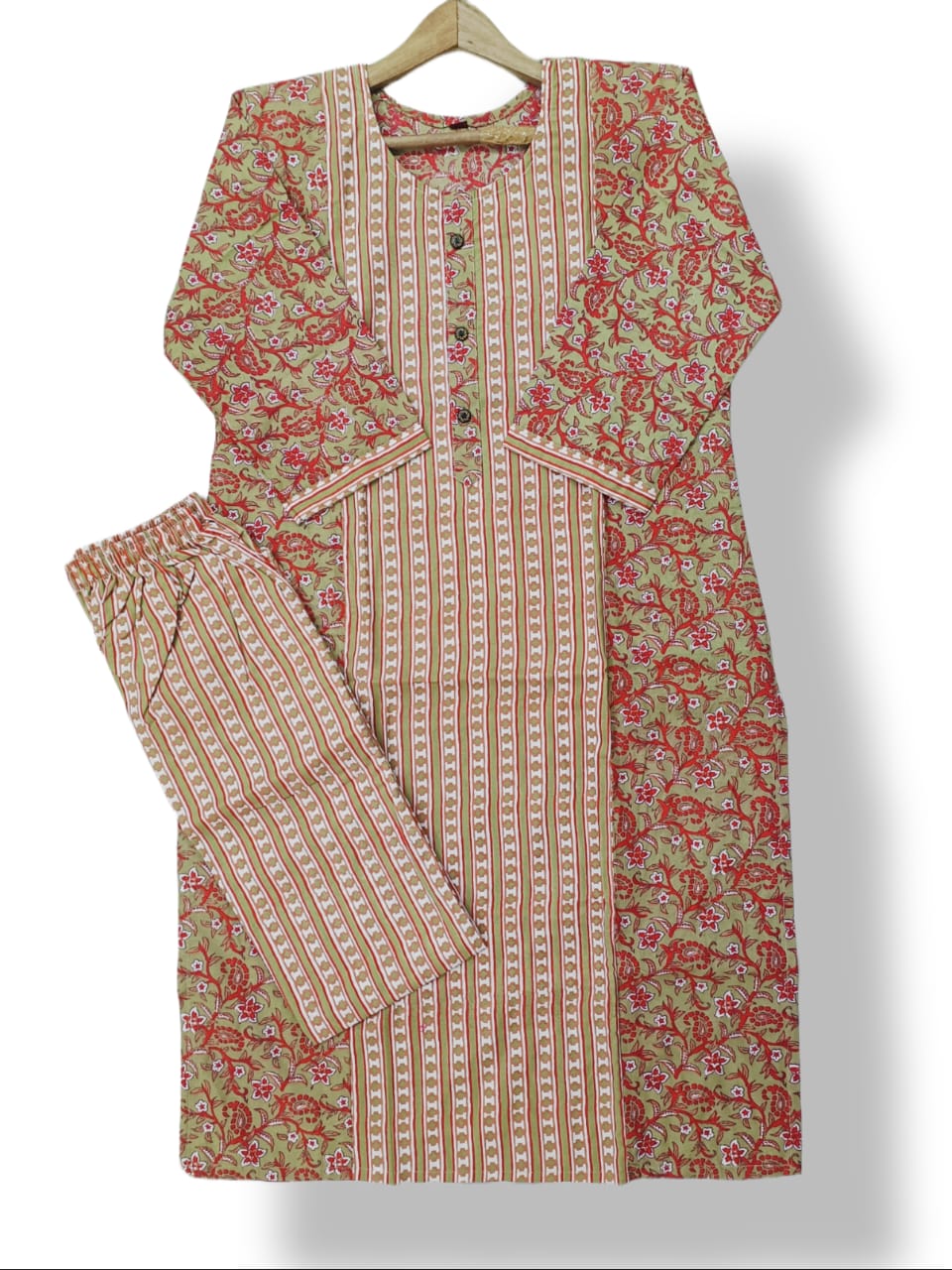 PRINTED COTTON KURTI PANT SET