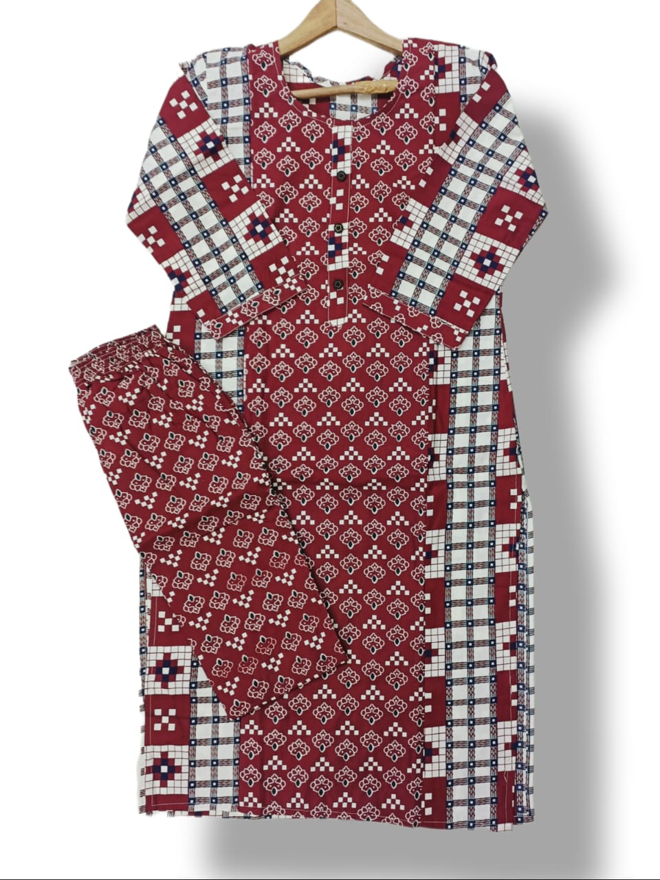 PRINTED COTTON KURTI PANT SET