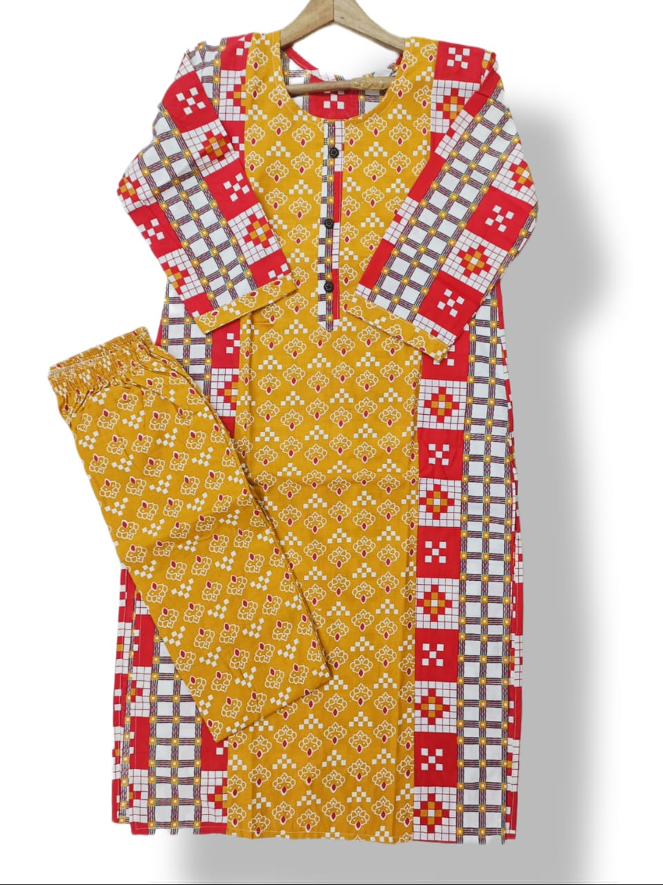PRINTED COTTON KURTI PANT SET