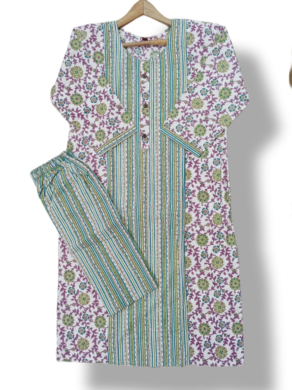 PRINTED COTTON KURTI PANT SET
