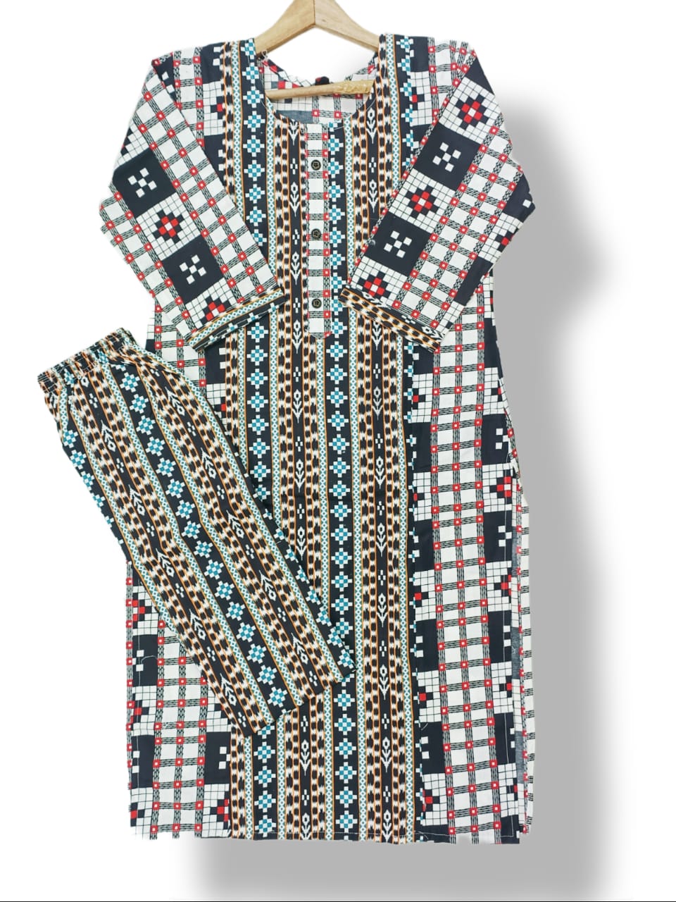 PRINTED COTTON KURTI PANT SET