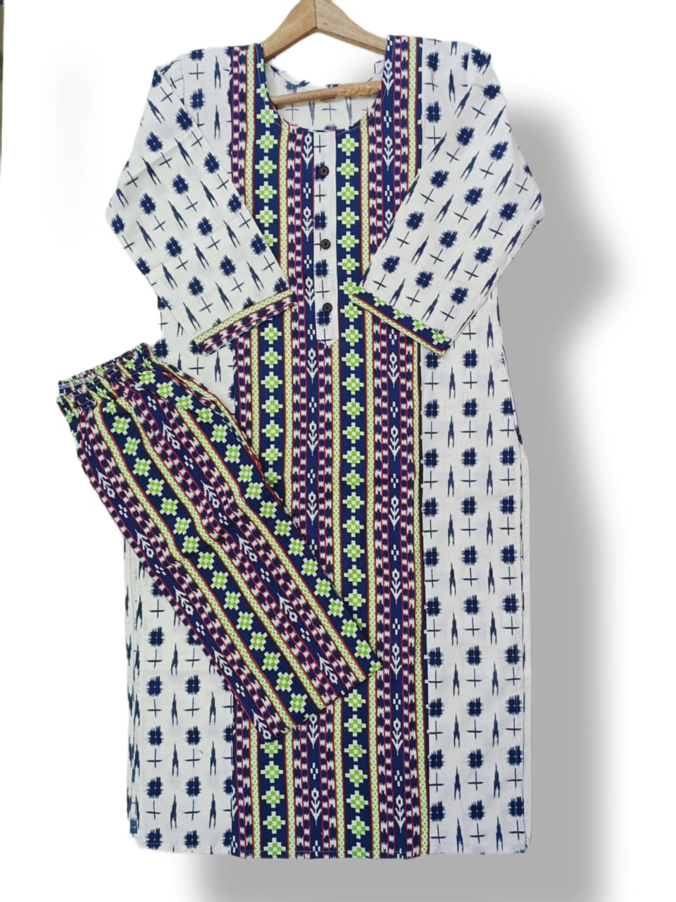PRINTED COTTON KURTI PANT SET