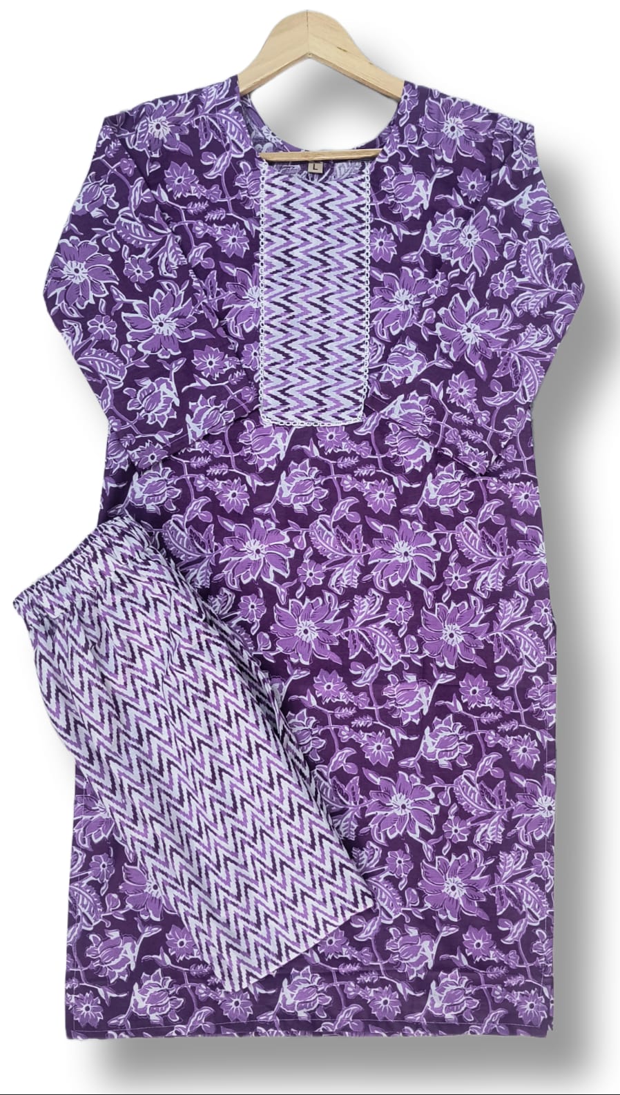 PRINTED COTTON KURTI PANT SET